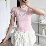 Áo babytee thêu trái tim chất vải mát